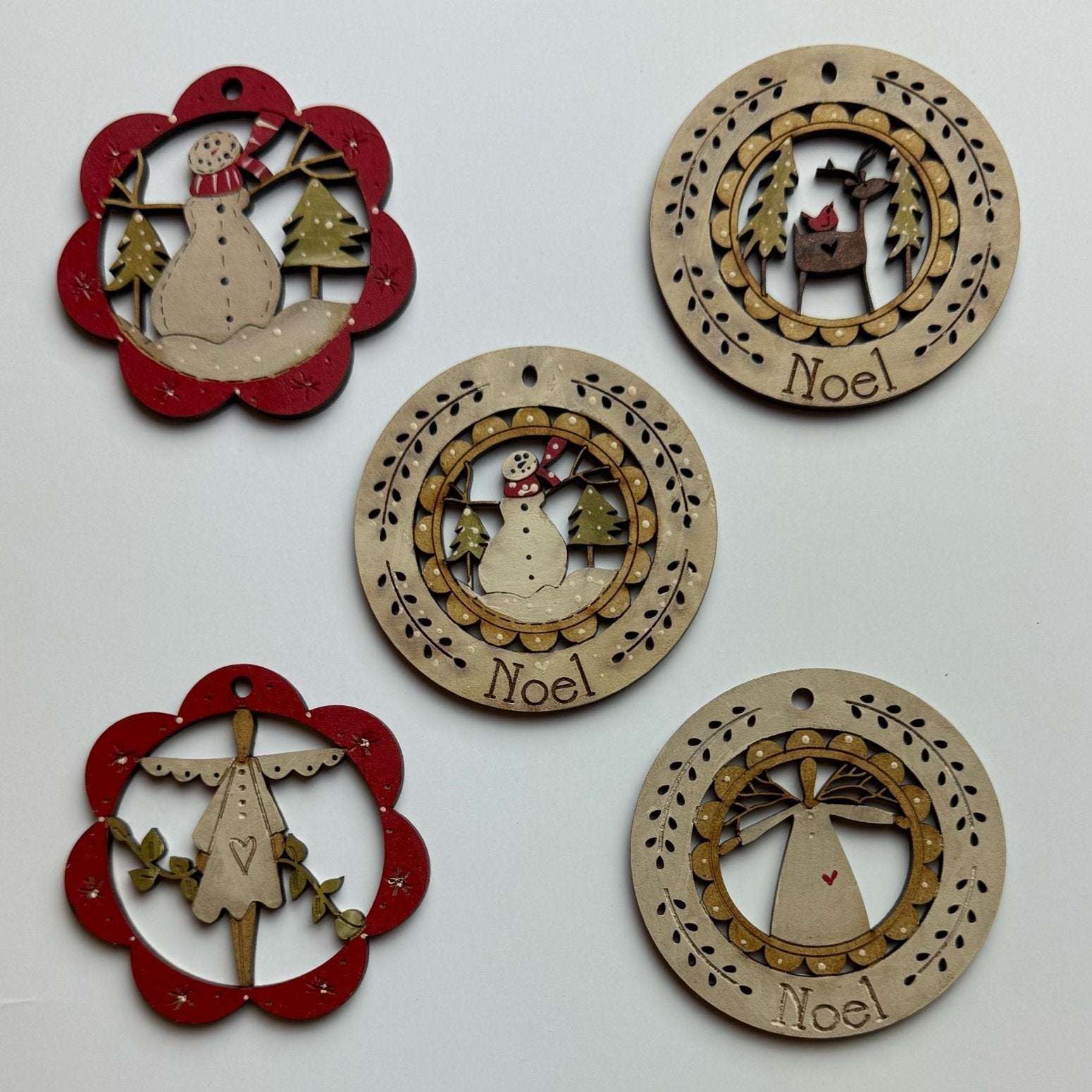 Hand-painted Wooden Ornaments - Small - The Art of Home - Jacquelynne Steves