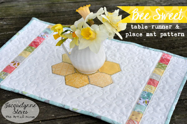 Bee Sweet Table Runner and Placemat Pattern- Digital - Jacquelynne Steves