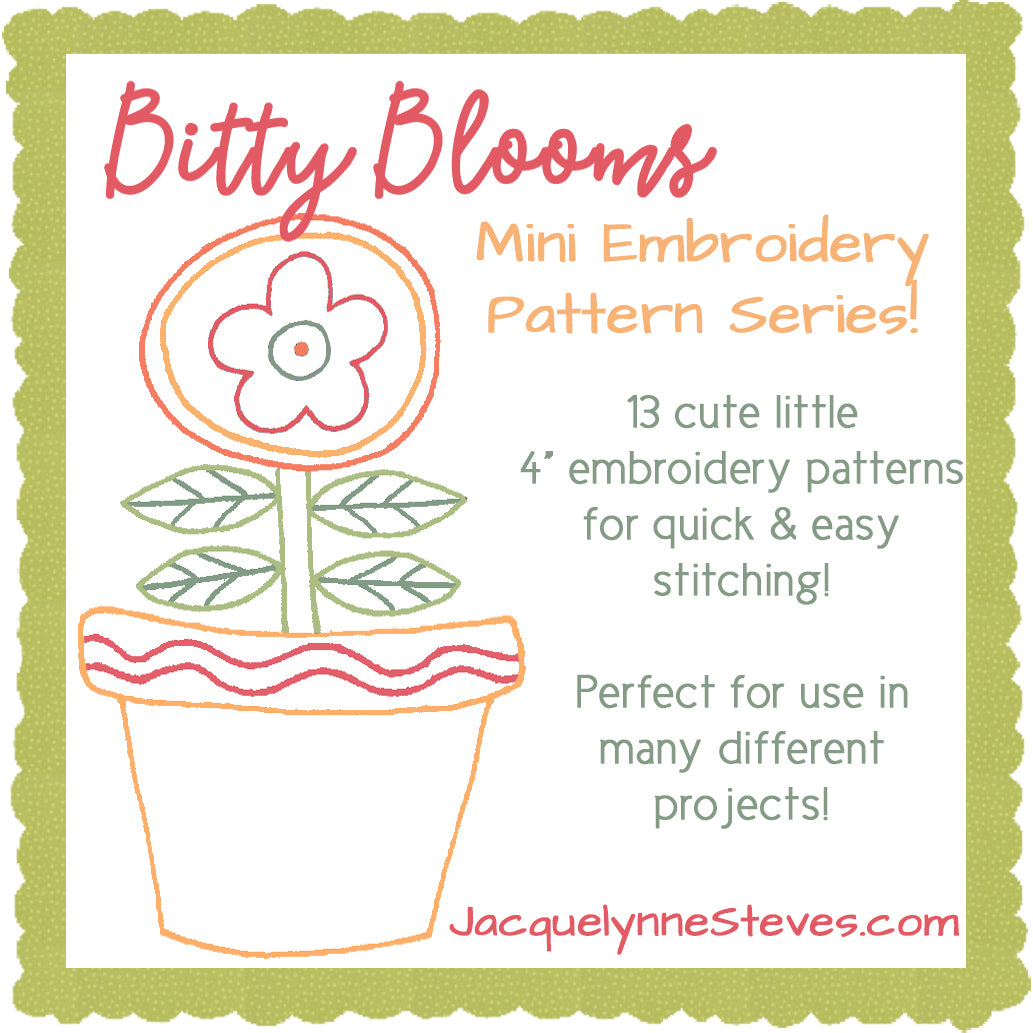 Bitty Blooms Embroidery Pattern Collection- DIGITAL - Jacquelynne Steves