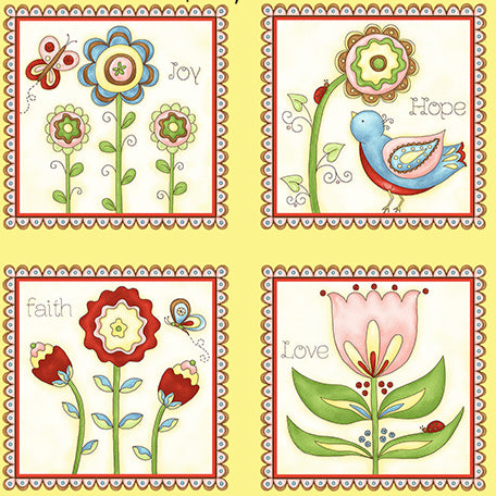 Cottage Garden Fabric Panel - Jacquelynne Steves