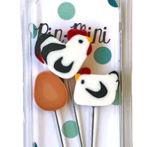Decorative Pins - Farm Fresh Chicken & Egg - Jacquelynne Steves