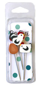 Decorative Pins - Farm Fresh Chicken & Egg - Jacquelynne Steves
