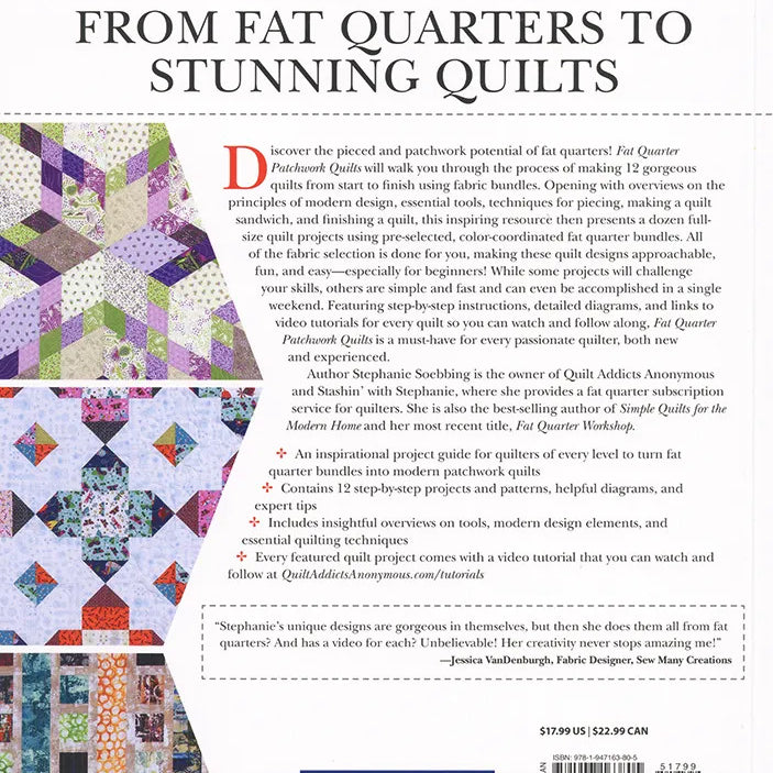 Fat Quarter Patchwork Quilts Book - The Art of Home - Jacquelynne Steves