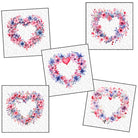 Floral Heart Wreaths 4" Fabric Panels - Set of 5 - The Art of Home - Jacquelynne Steves