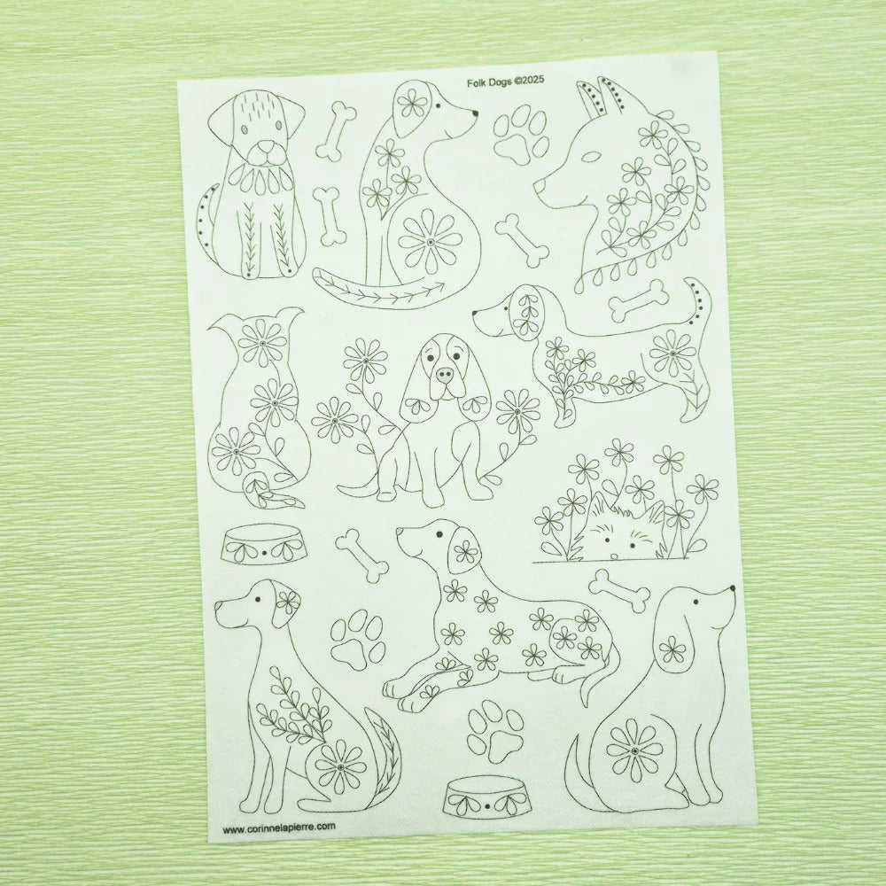 Folk Dogs Stick and Stitch Embroidery - The Art of Home - Jacquelynne Steves