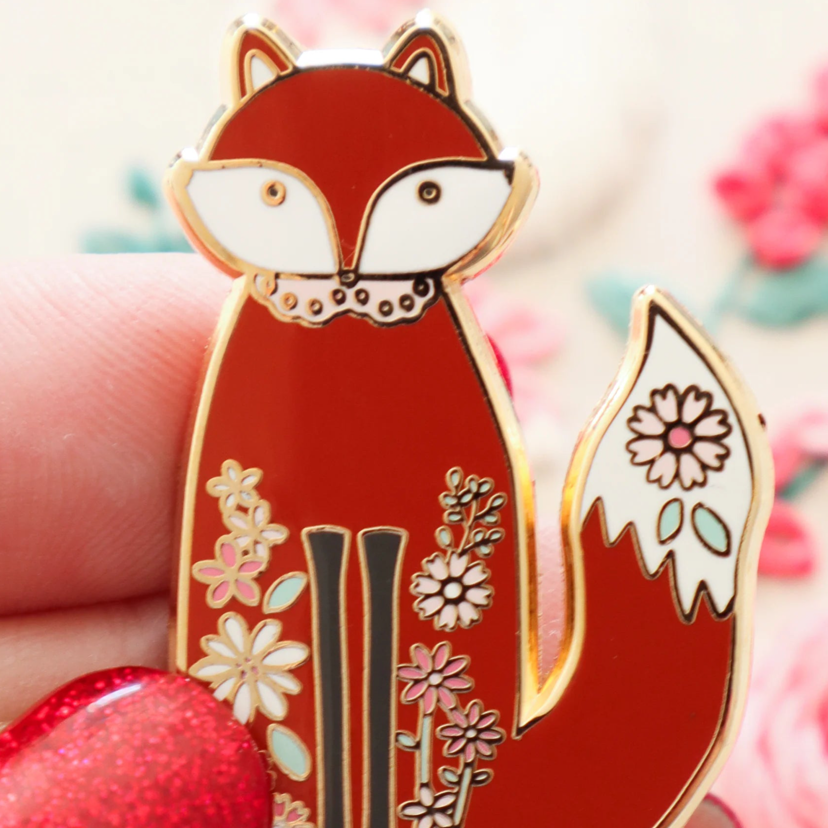 Floral Fox Magnetic Needle Minder - Jacquelynne Steves