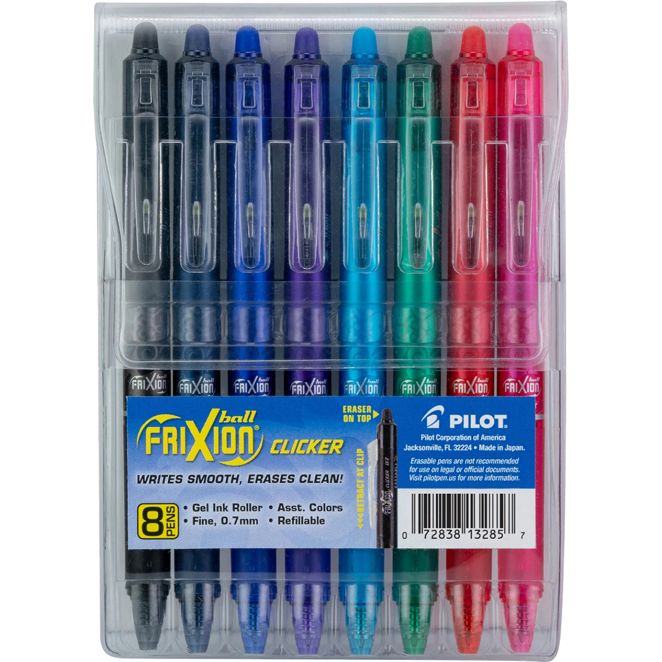 colorful 8 pack erasable pen set