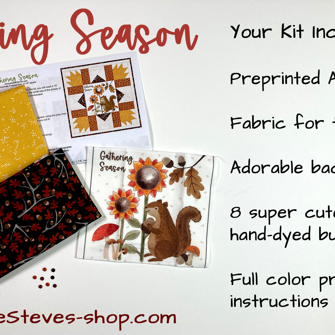 Gathering Season Mini Quilt Wall Hanging Kit - Jacquelynne Steves