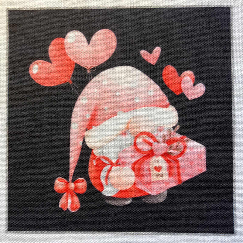 Valentine Gnomes 4" Fabric Panels - Set of 5 - The Art of Home - Jacquelynne Steves