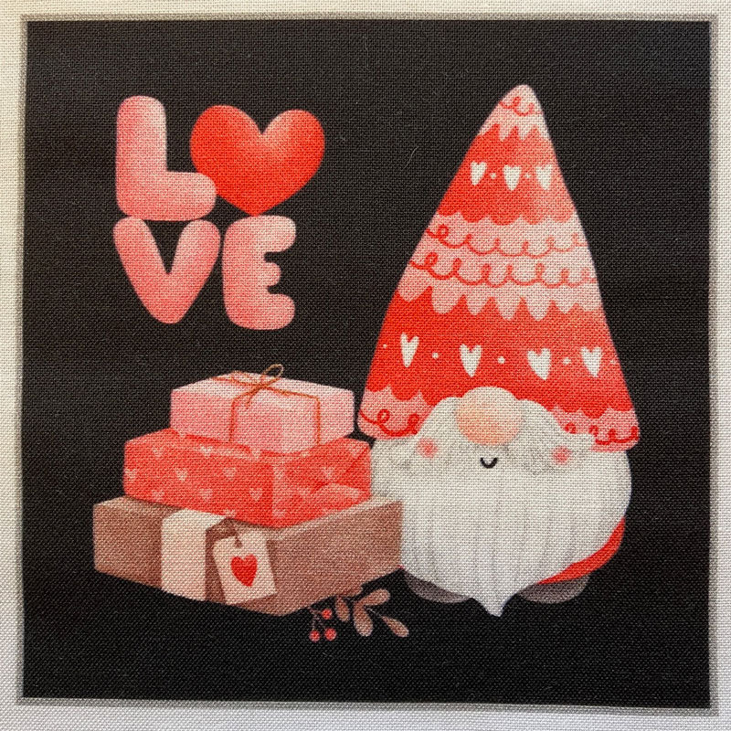 Valentine Gnomes 4" Fabric Panels - Set of 5 - The Art of Home - Jacquelynne Steves