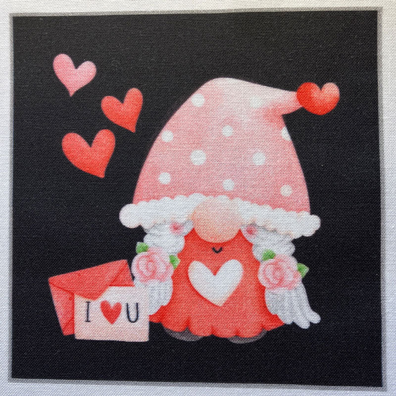 Valentine Gnomes 4" Fabric Panels - Set of 5 - The Art of Home - Jacquelynne Steves