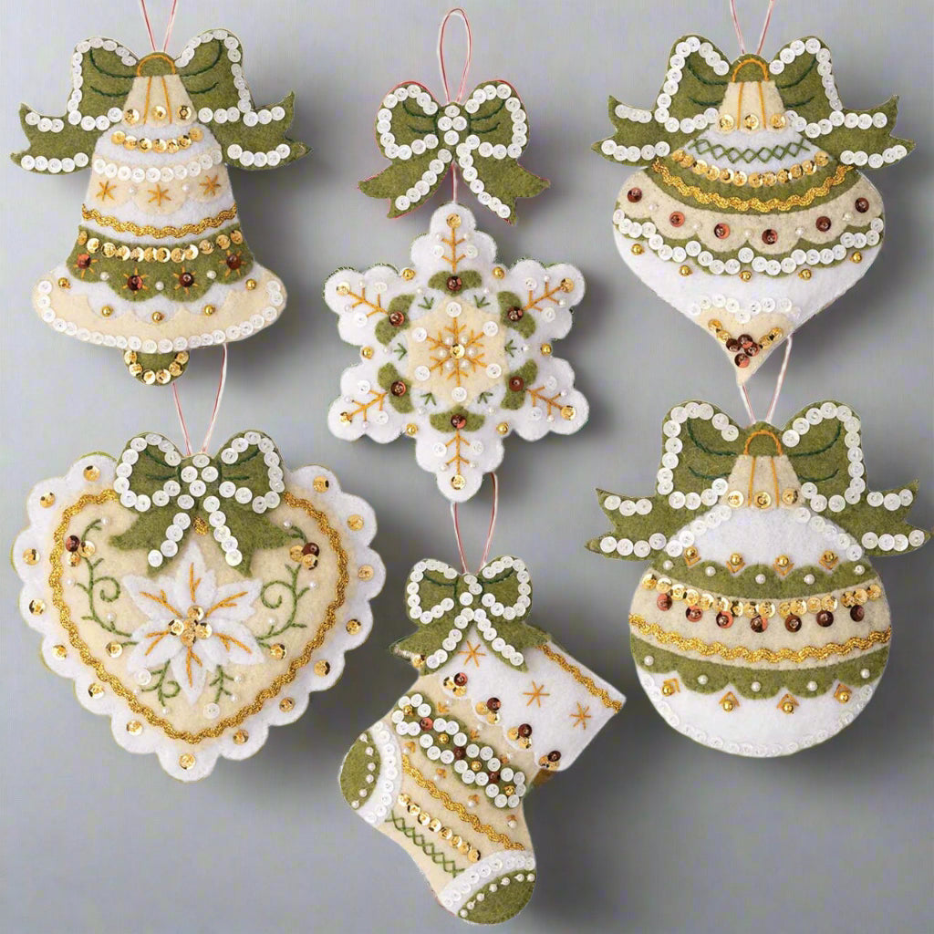 Holiday Glitz Felts Ornaments - The Art of Home - Jacquelynne Steves