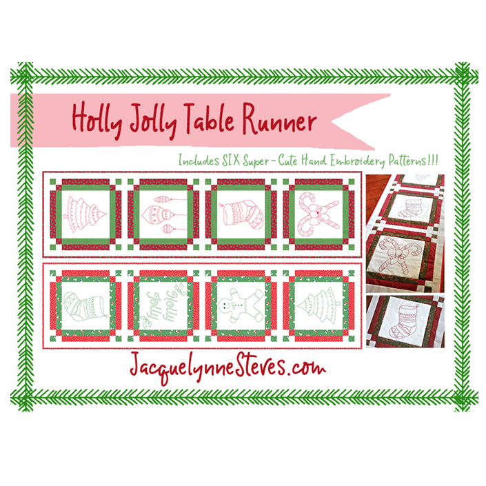 Holly Jolly Table Runner PDF Pattern - Jacquelynne Steves