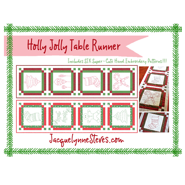 Holly Jolly Table Runner PDF Pattern - Jacquelynne Steves