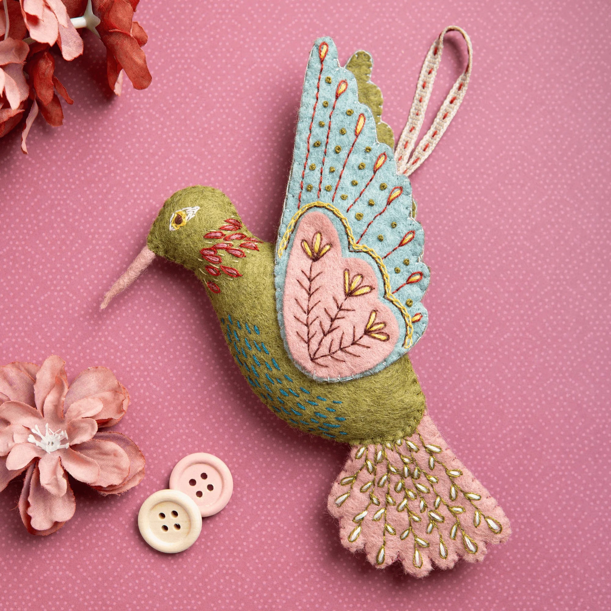 Hummingbird Felt Ornament Kit - The Art of Home - Jacquelynne Steves