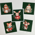 Little Christmas Critters 4" Fabric Panels-Set of 5 - The Art of Home - Jacquelynne Steves