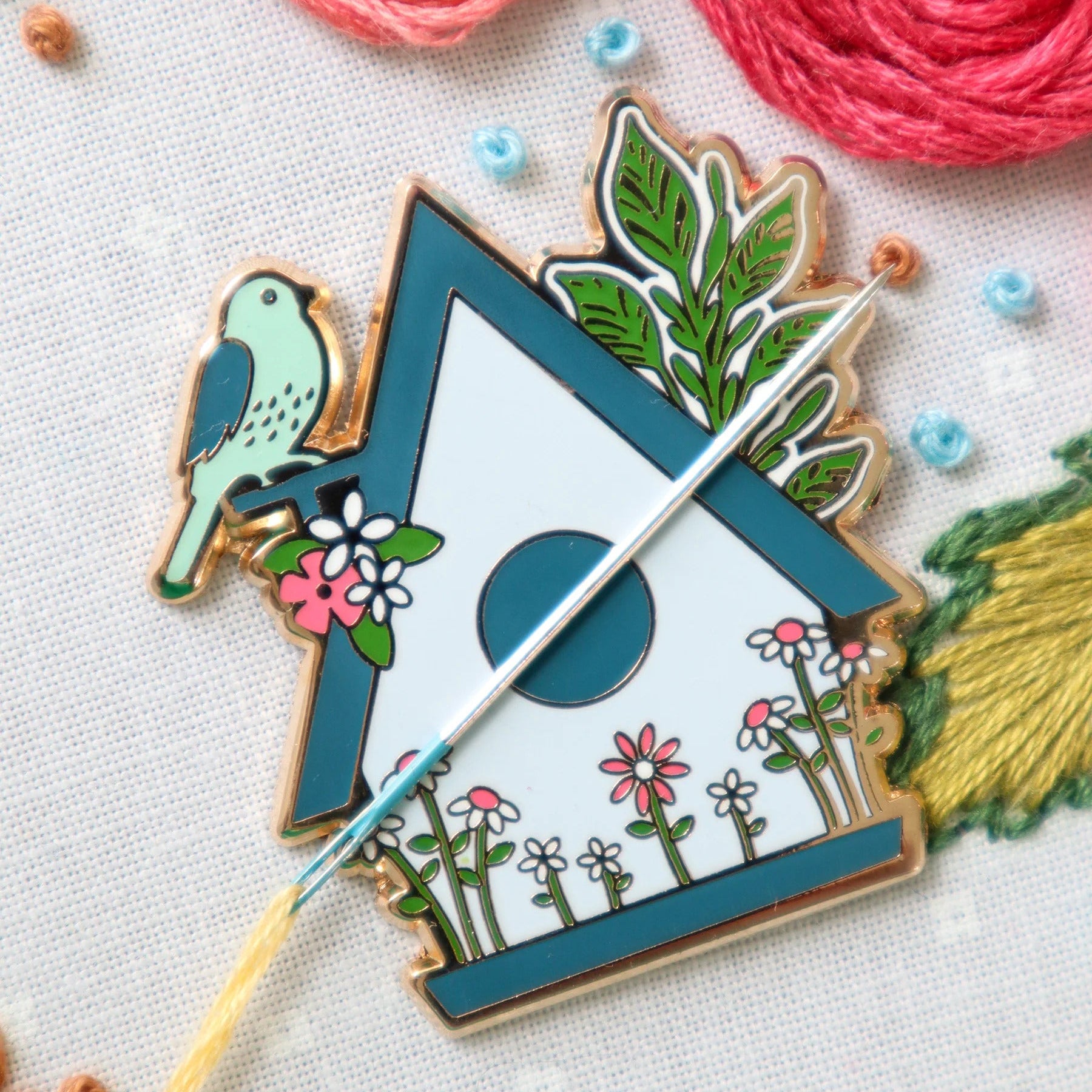 Melody Lane Birdhouse Magnetic Needle Minder - The Art of Home - Jacquelynne Steves