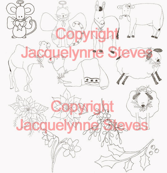 Oh Holy Night Machine Embroidery - Digital Files - Jacquelynne Steves