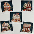 Old Fashioned Christmas Village 4" Fabric Panels-Set of 5 - The Art of Home - Jacquelynne Steves