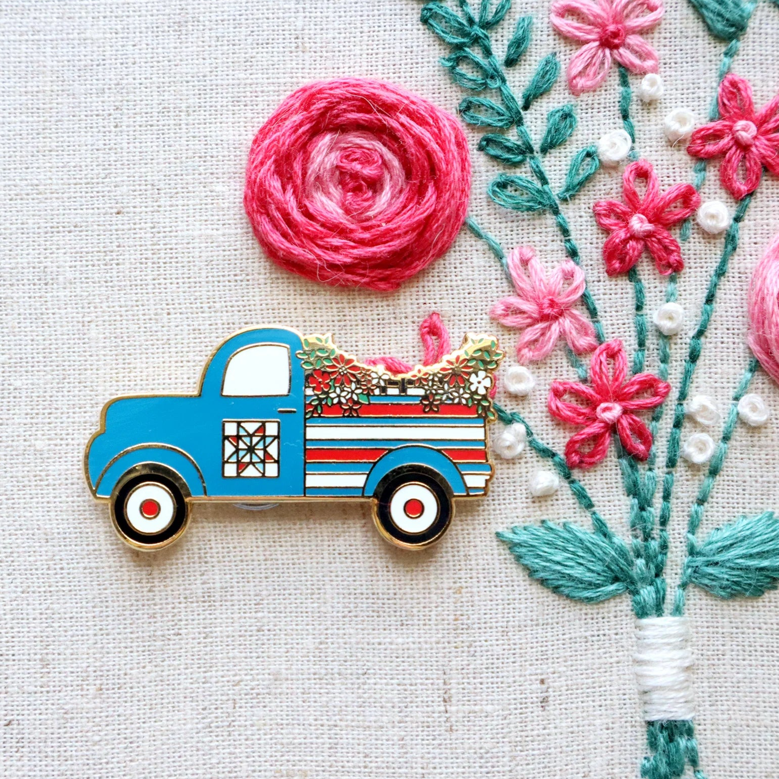Patriotic Pickup Truck Needle Minder - Jacquelynne Steves
