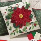 Poinsettia Felt Pillow - The Art of Home - Jacquelynne Steves