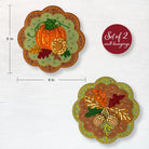Pumpkin Patch Pair Felt Wall Hanging / Candle Mat - The Art of Home - Jacquelynne Steves