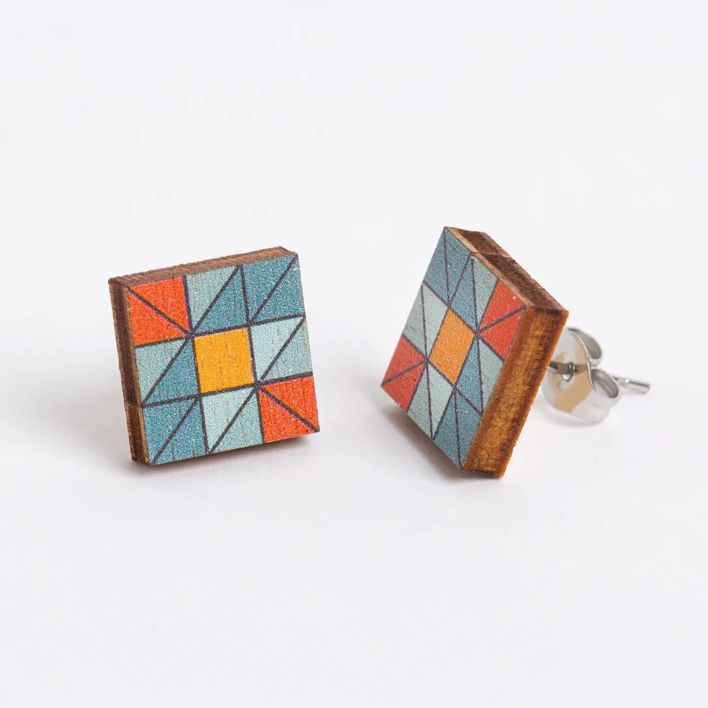 Quilt Block Wooden Earrings - The Art of Home - Jacquelynne Steves