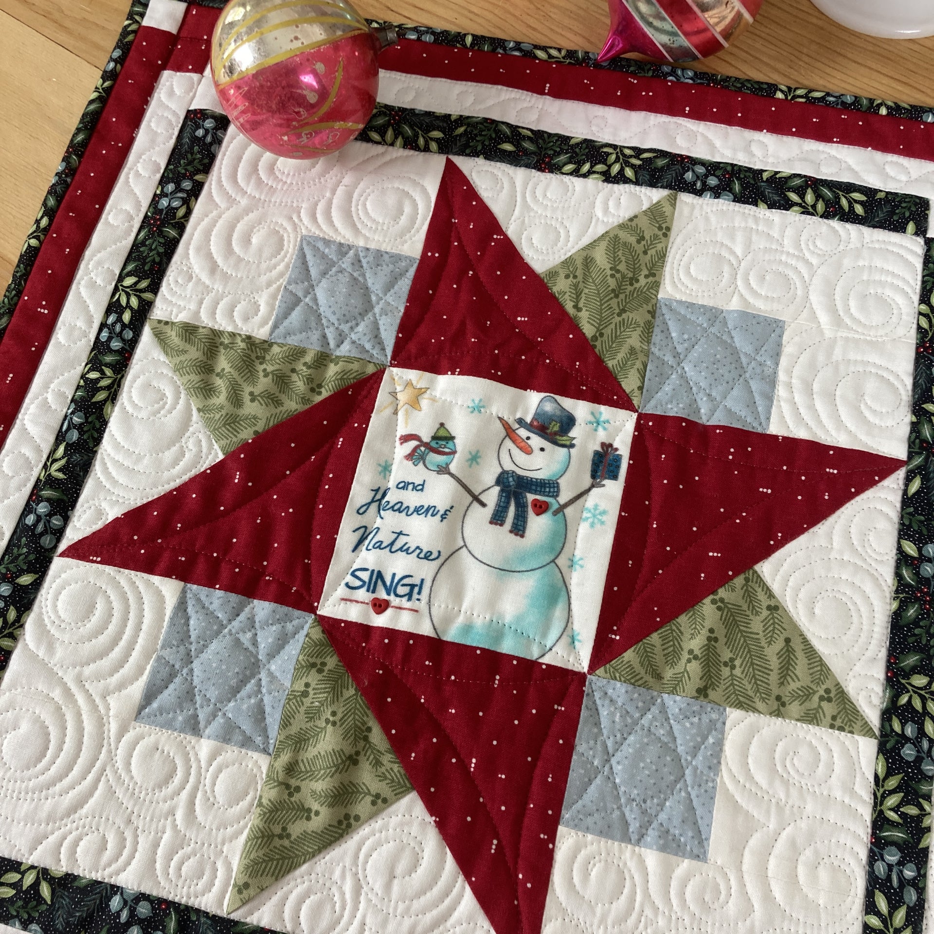 Snowmen from Heaven Table Runner Pattern - Digital - Jacquelynne Steves