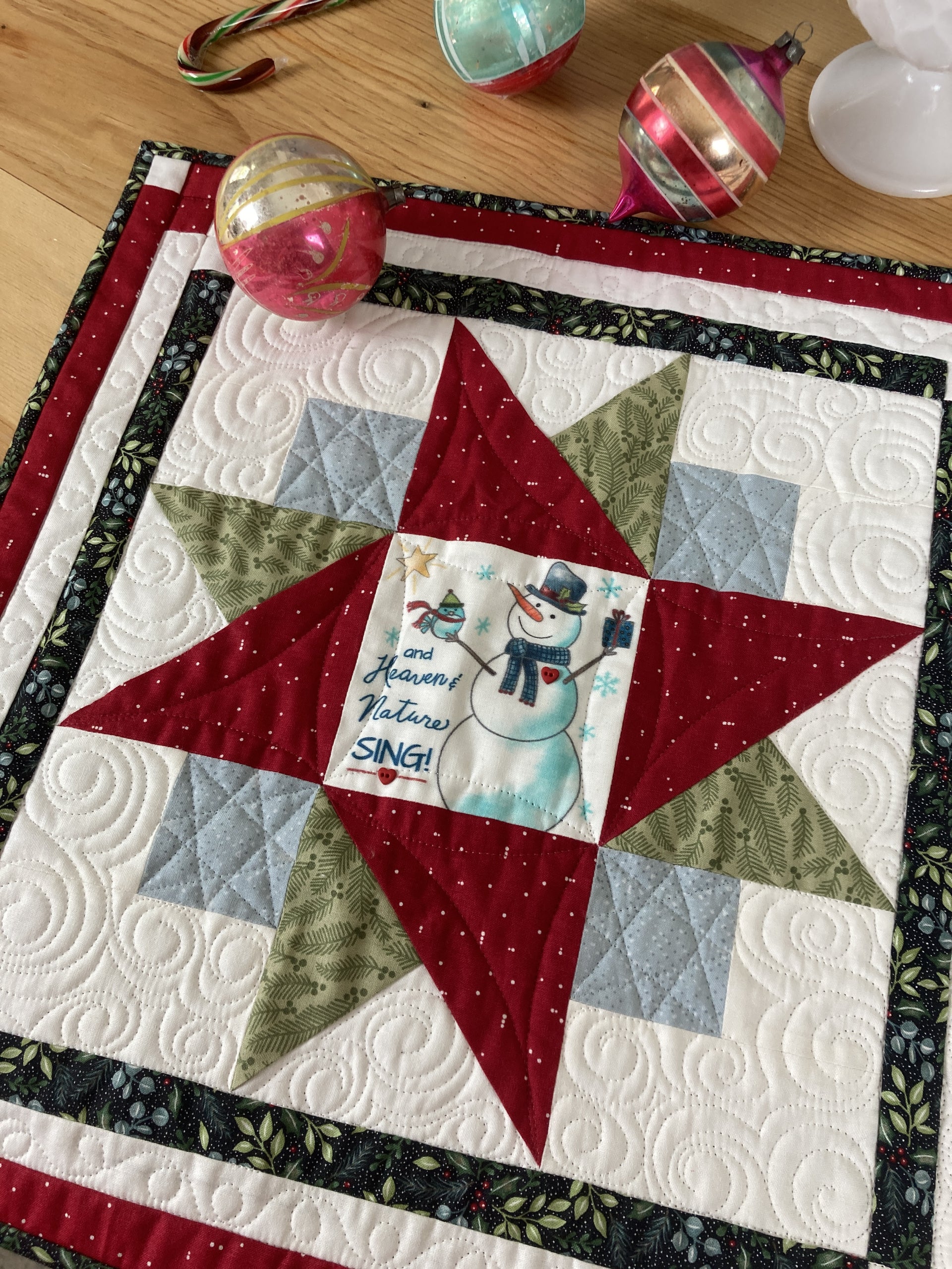 Snowmen from Heaven Table Runner Pattern - Digital - Jacquelynne Steves