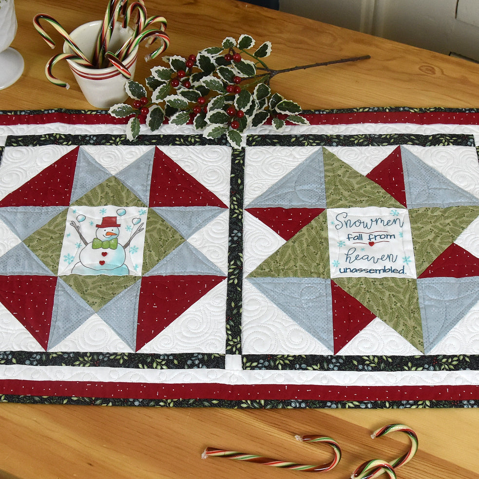 Snowmen from Heaven Table Runner Pattern - Digital - Jacquelynne Steves
