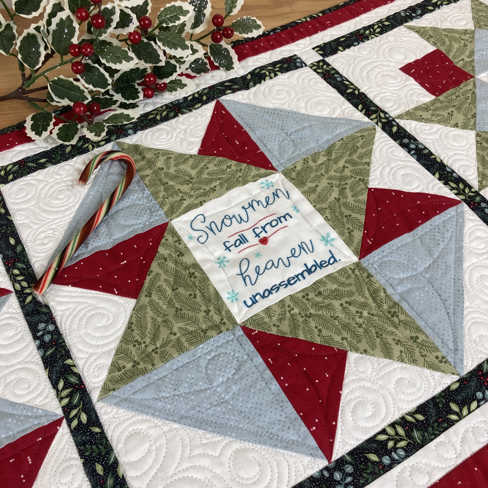 Snowmen from Heaven Table Runner Pattern - Digital - Jacquelynne Steves