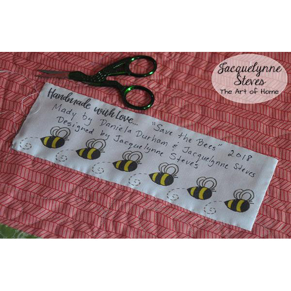 Save the Bees Quilt Labels - Jacquelynne Steves