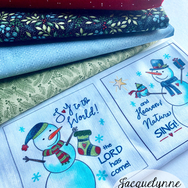 Snowmen From Heaven Fabric Panels with Buttons! - Jacquelynne Steves