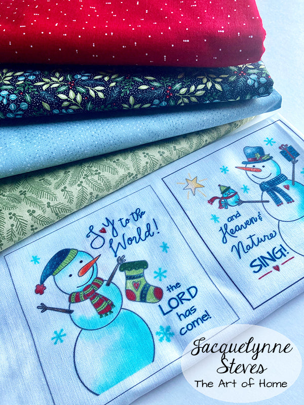 Snowmen From Heaven Fabric Panels with Buttons! - Jacquelynne Steves
