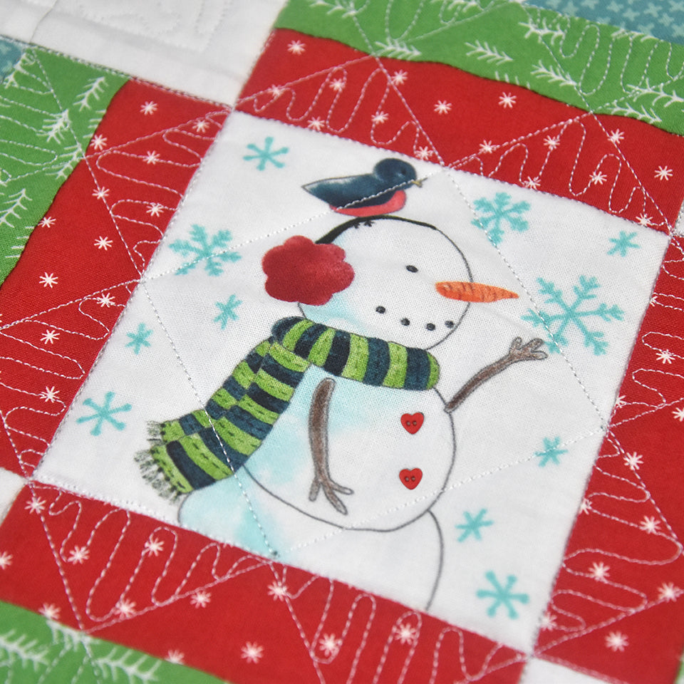 Snowmen & Silent Night Fabric Panels with Buttons! - Jacquelynne Steves