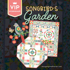 Colorful quilt design with 'Songbird's Garden' Block of the Month VIP Workshop.