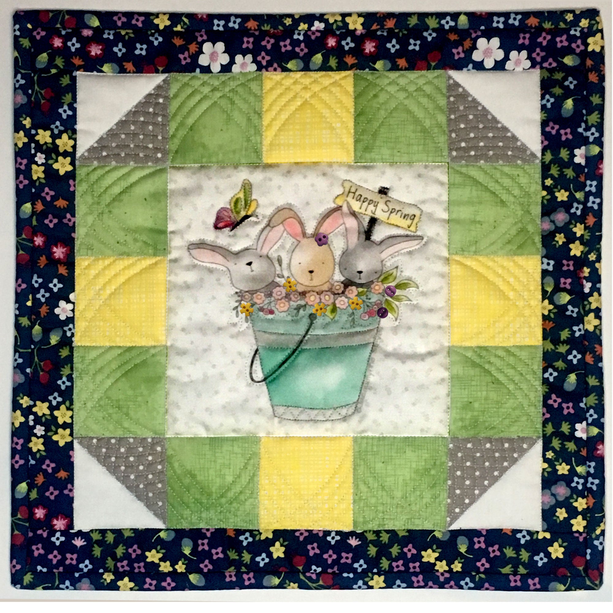 Springtime Bunny Mini Wall Hanging Kit - Jacquelynne Steves