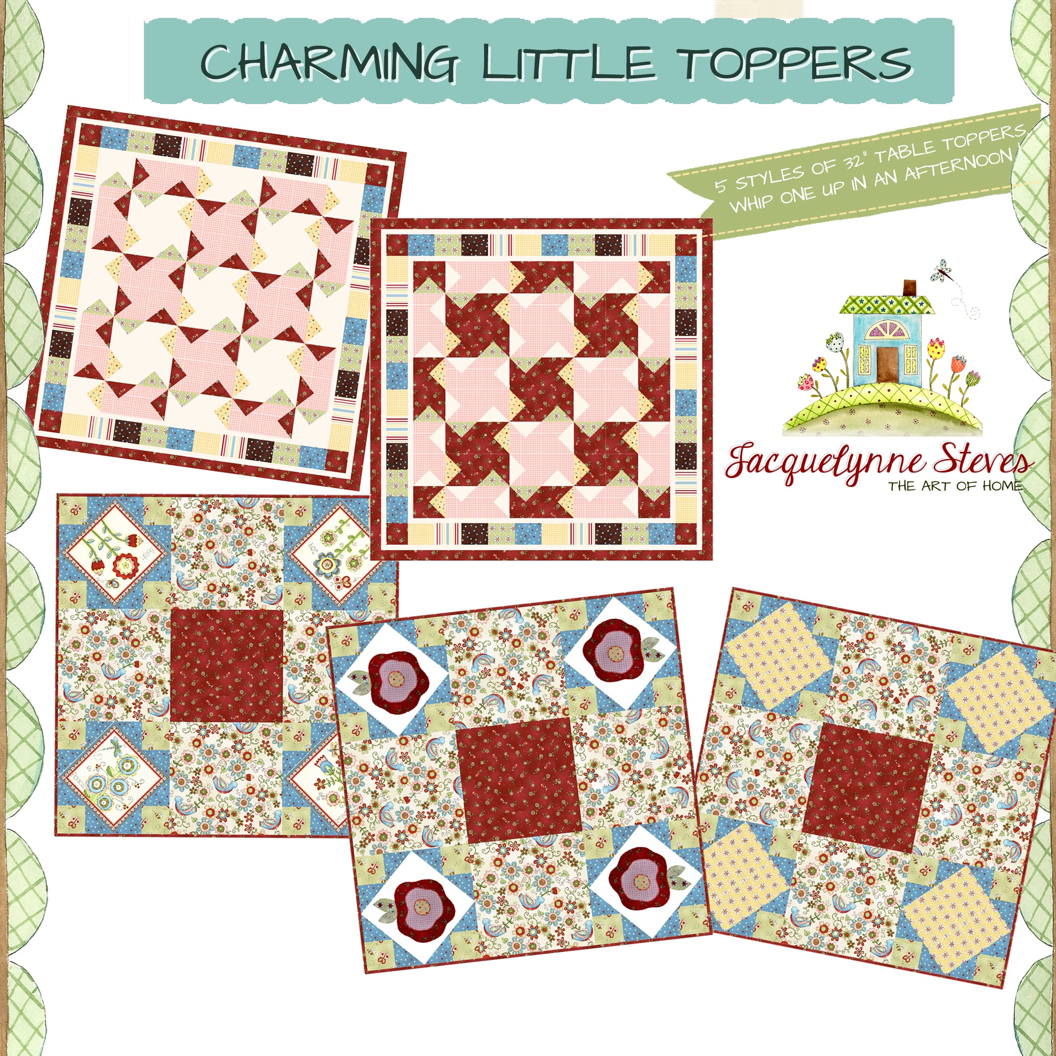 Charming Little Toppers Quilt Pattern - Digital - Jacquelynne Steves