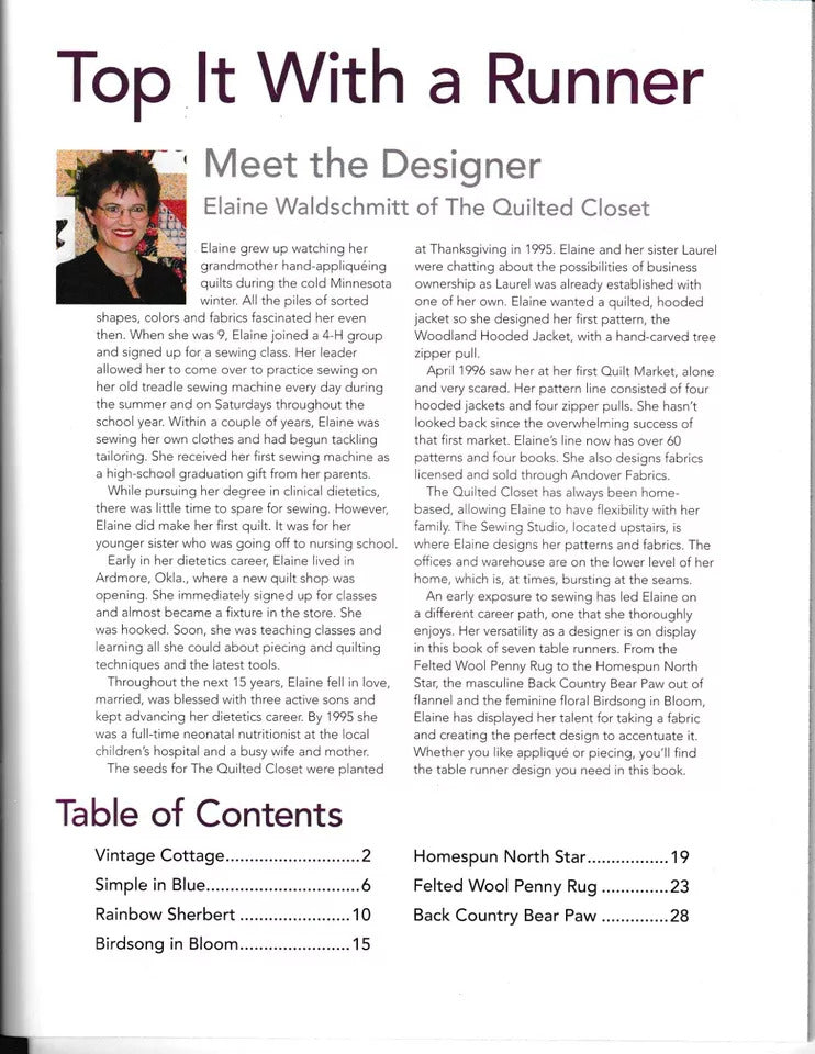 Top It With a Runner Book - The Art of Home - Jacquelynne Steves