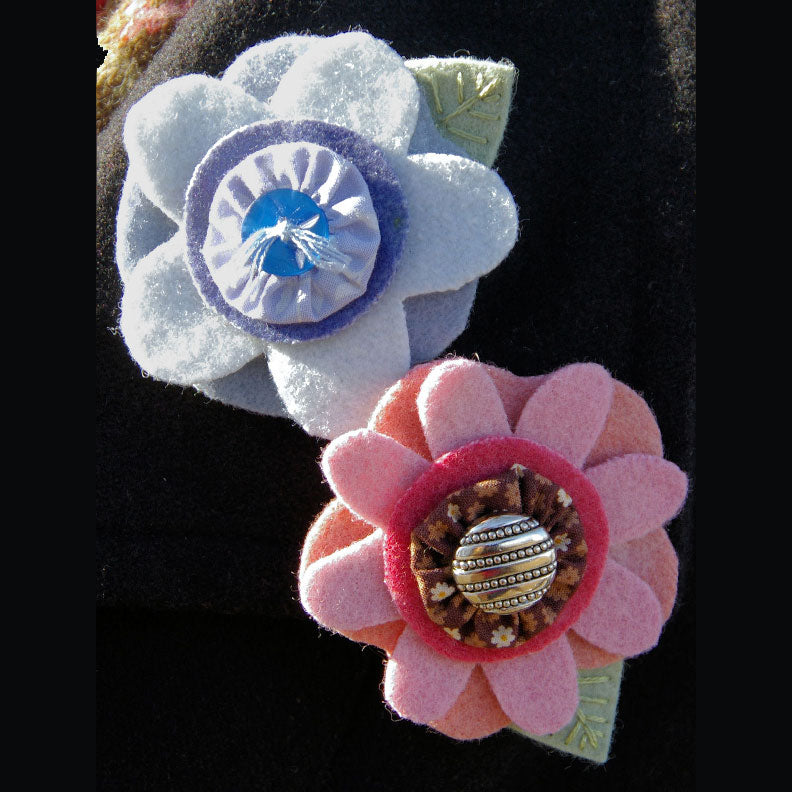 Wool Flower Pin Pattern - Digital - Jacquelynne Steves