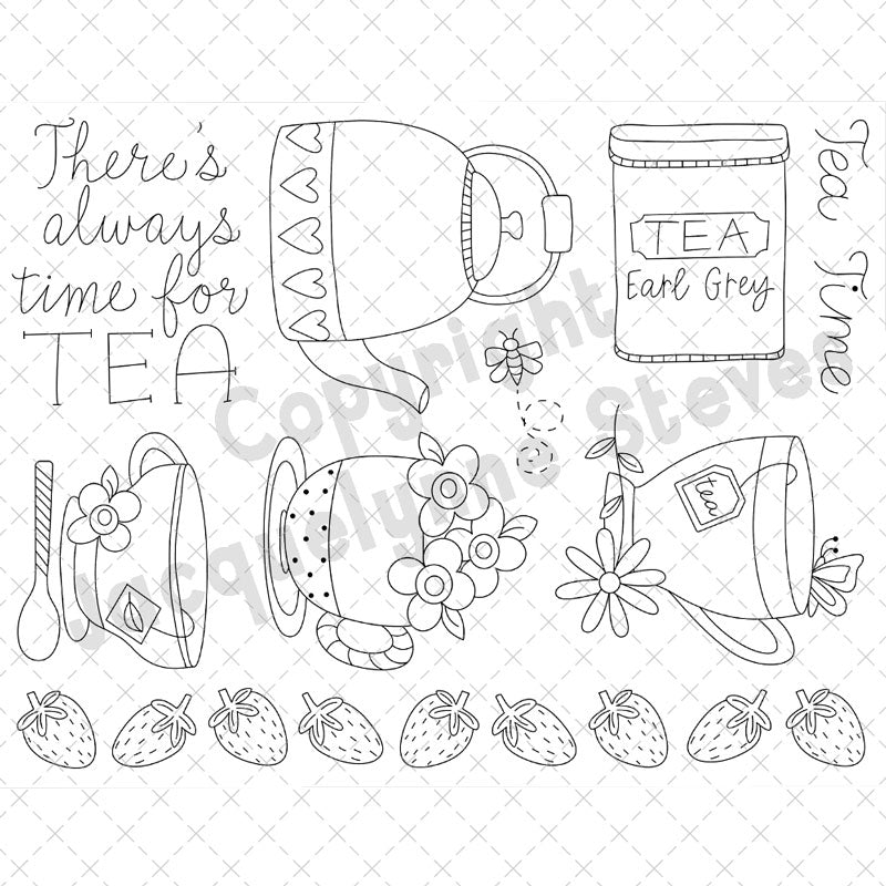 Always Time for Tea Stick & Stitch Embroidery Sheet - The Art of Home - Jacquelynne Steves