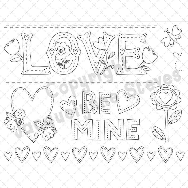 Be Mine Stick & Stitch Embroidery Sheet - The Art of Home - Jacquelynne Steves