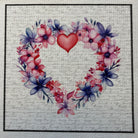 Floral Heart Wreaths 4" Fabric Panels - Set of 5 - The Art of Home - Jacquelynne Steves