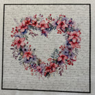 Floral Heart Wreaths 4" Fabric Panels - Set of 5 - The Art of Home - Jacquelynne Steves