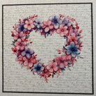Floral Heart Wreaths 4" Fabric Panels - Set of 5 - The Art of Home - Jacquelynne Steves