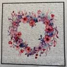 Floral Heart Wreaths 4" Fabric Panels - Set of 5 - The Art of Home - Jacquelynne Steves