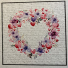 Floral Heart Wreaths 4" Fabric Panels - Set of 5 - The Art of Home - Jacquelynne Steves