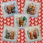 Love Bears 4" Fabric Panels - Set of 5 - The Art of Home - Jacquelynne Steves
