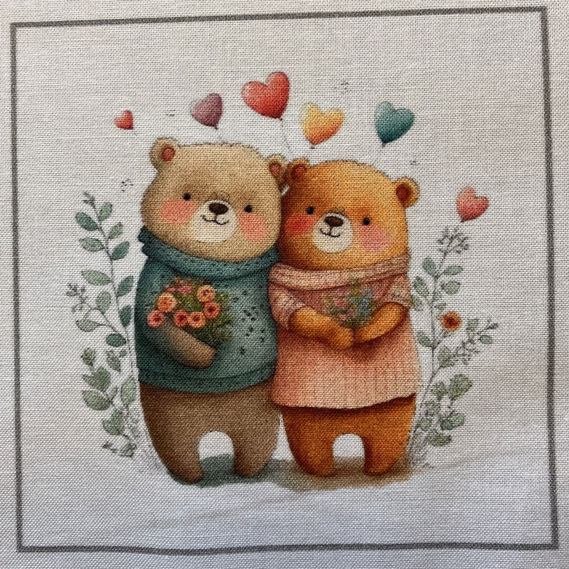 Love Bears 4" Fabric Panels - Set of 5 - The Art of Home - Jacquelynne Steves
