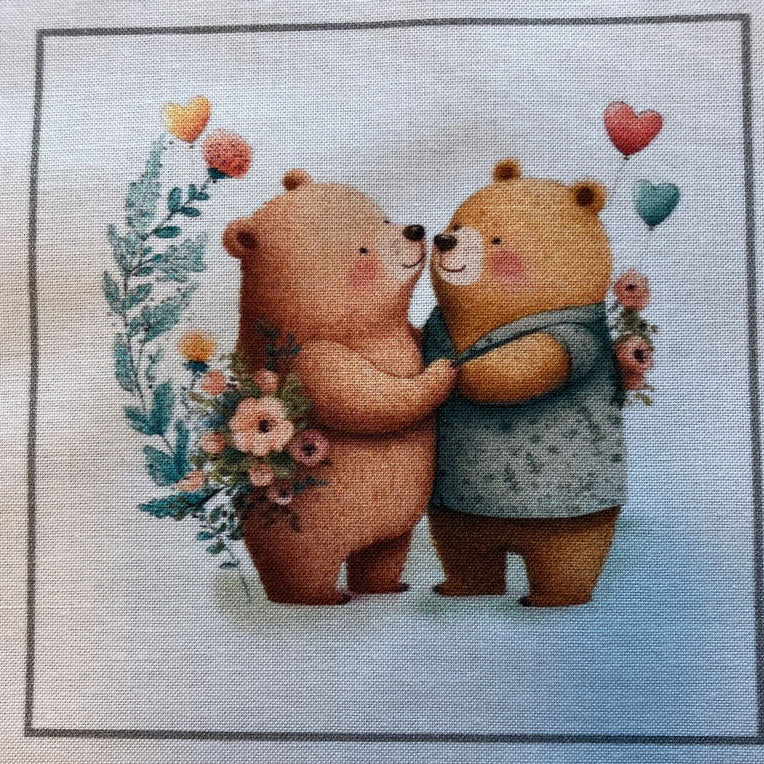 Love Bears 4" Fabric Panels - Set of 5 - The Art of Home - Jacquelynne Steves